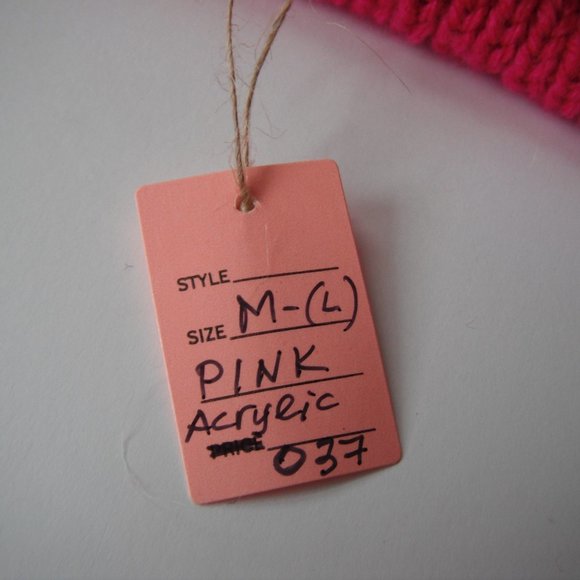 Hand Knitted Hat Toque Size L-(M) Acrylic Pink - 037 Hand knit by me - Picture 10 of 10